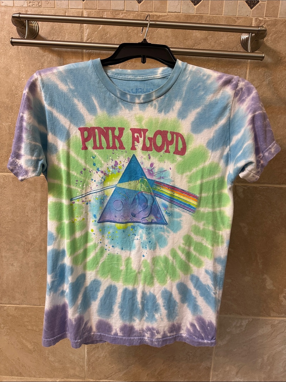 Pink Floyd Tie-Dye Tee in Blue, Green & Purple Size Medium Pre-owened